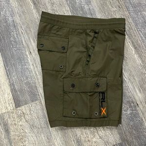 RLX Ralph Lauren Military Green Cargo Nylon Blend Swimtrunk  Men Size L